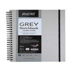 BRUSTRO A4 GREY Sketchbook 120GSM 120 Pages